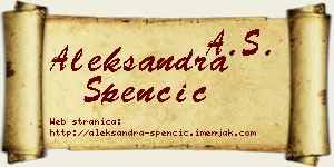 Aleksandra Spenčić vizit kartica